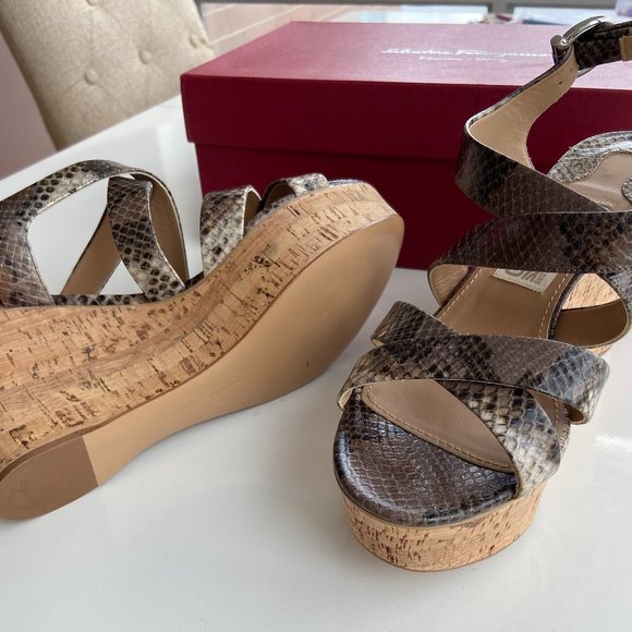 Salvatore Ferragamo Women Persy Wedges 9B - Picture 7 of 7